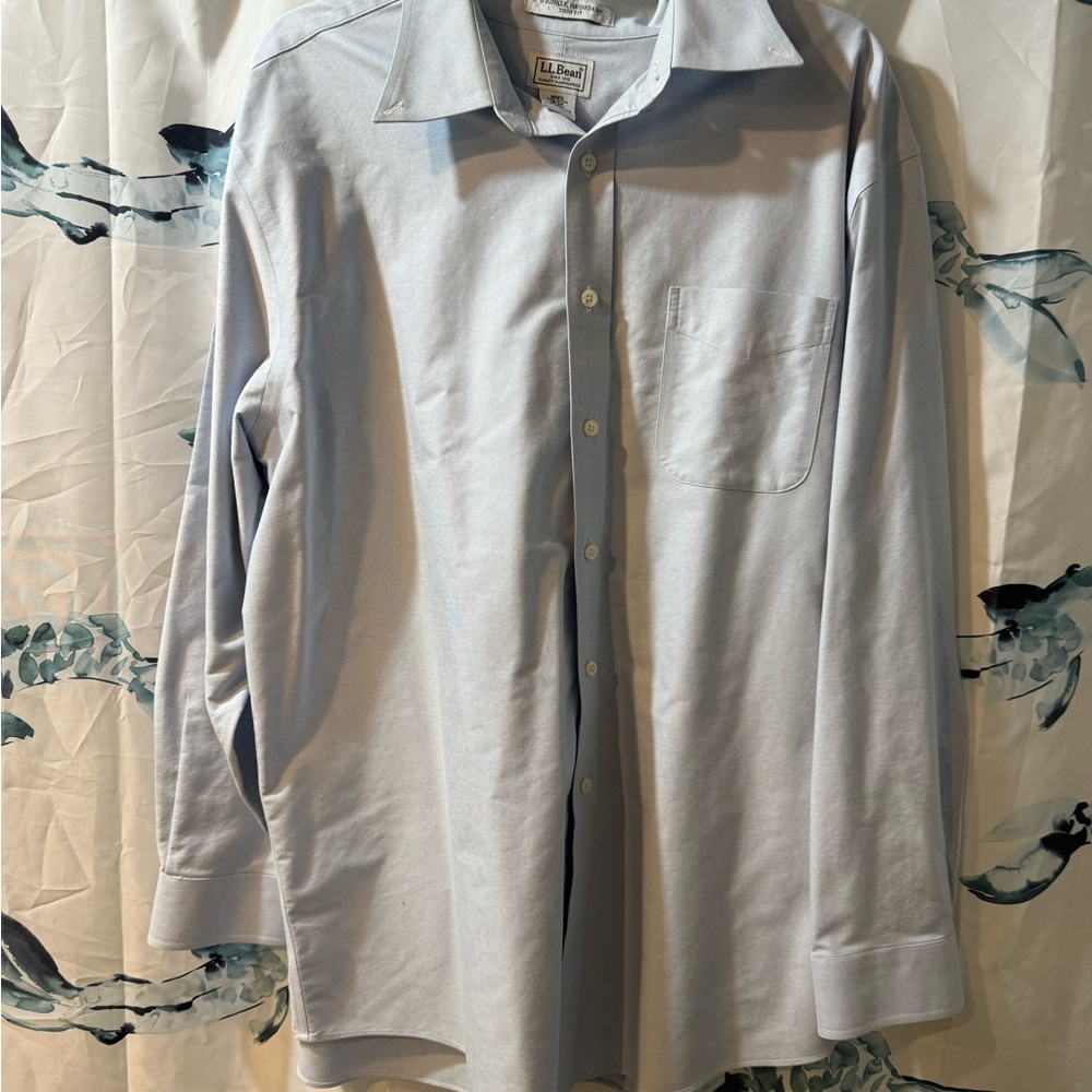 L.L. Bean Blue Dress Shirt Classic Style 18-34 size